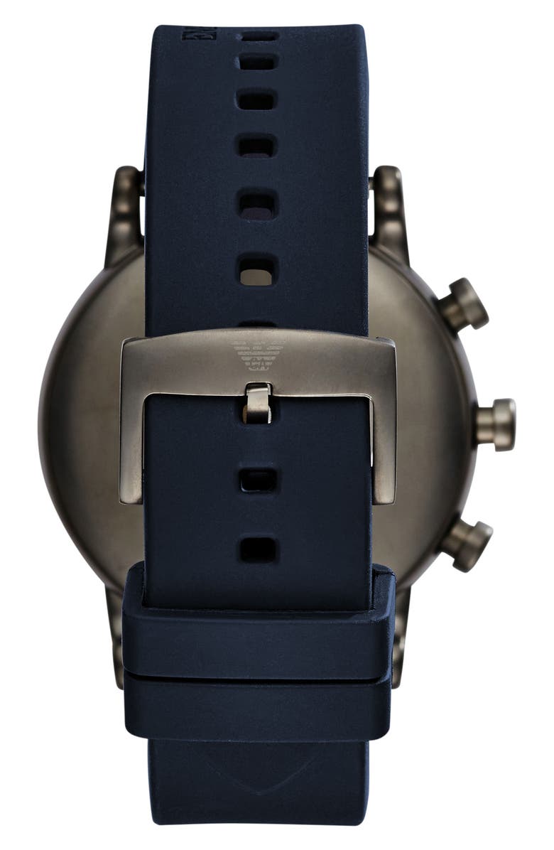 Emporio Armani Silicone Strap Hybrid Smartwatch, 43mm, Alternate, color,