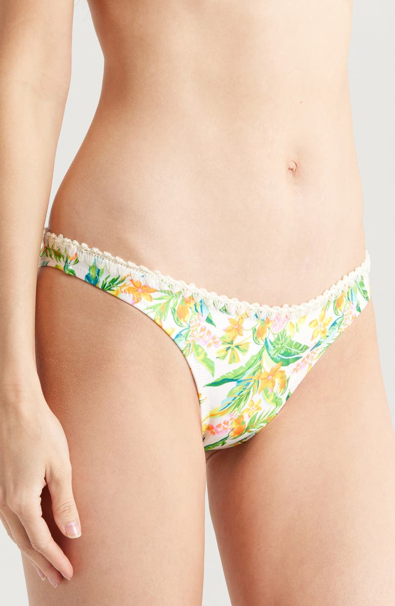 Kulani Kinis Crochet Trim Bikini Bottoms, Alternate, color, Golden Hour