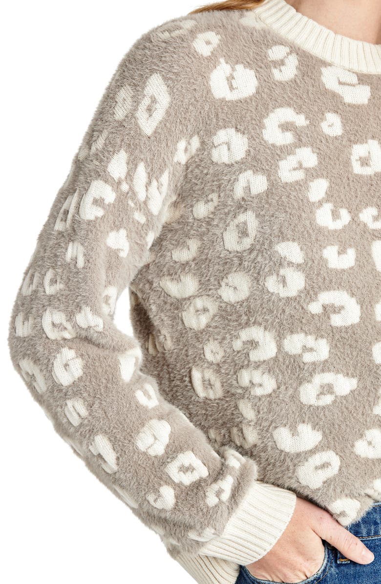 Splendid Mal Fuzzy Leopard Print Sweater, Alternate, color,