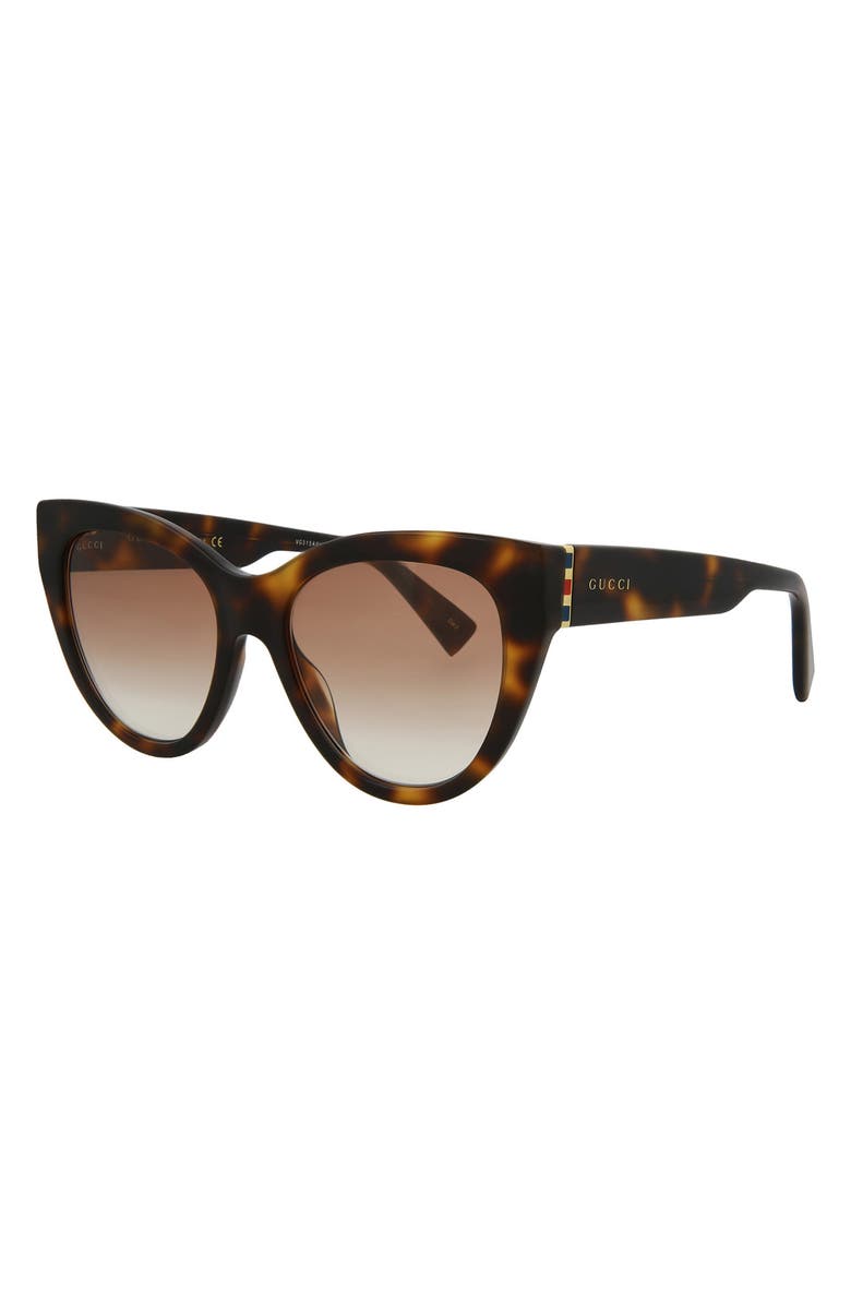 Gucci 53mm Cat Eye Sunglasses, Alternate, color, Avana Brown