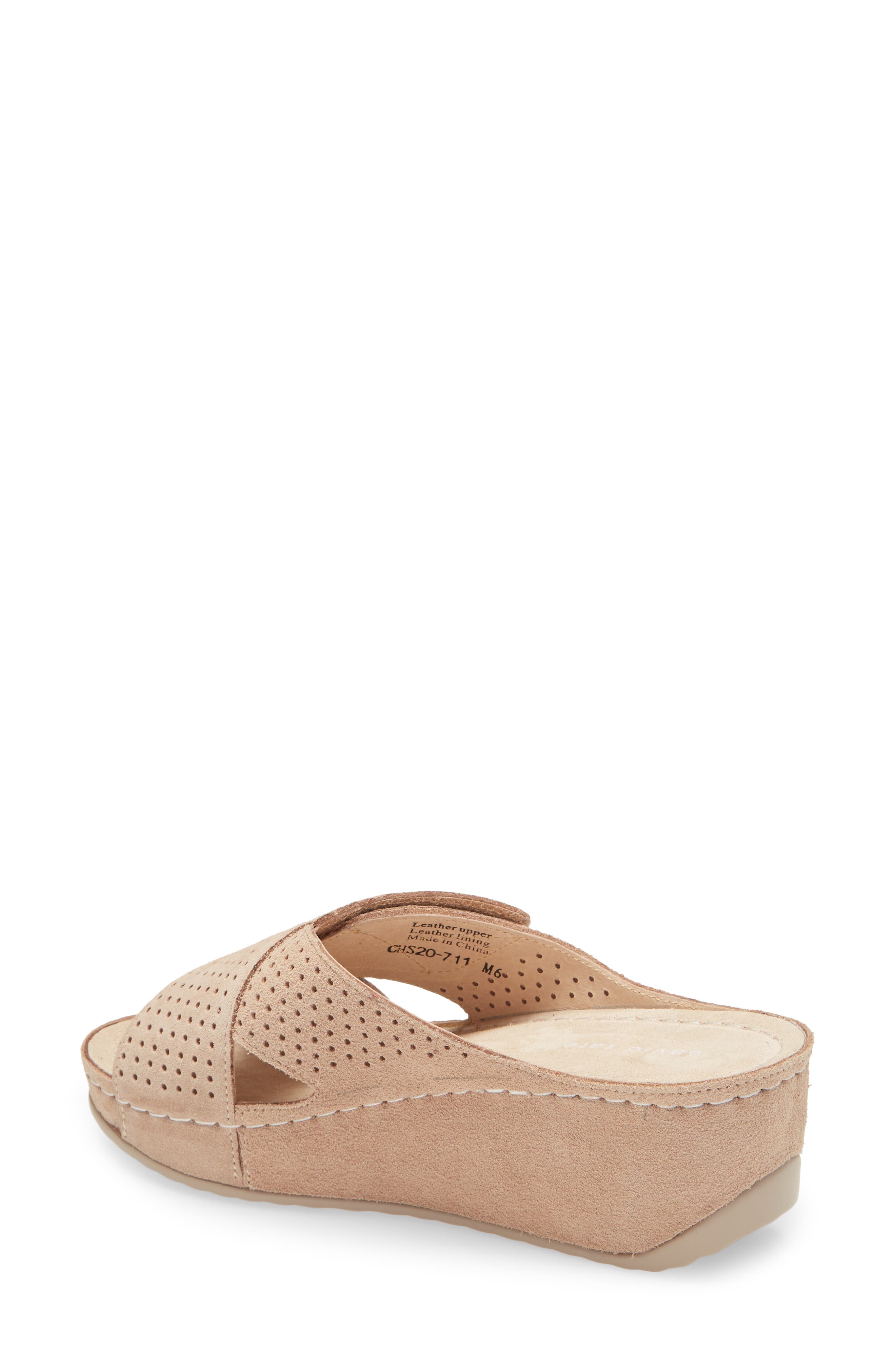 Iconic Wedge Sandal, Alternate, color, SAND SUEDE