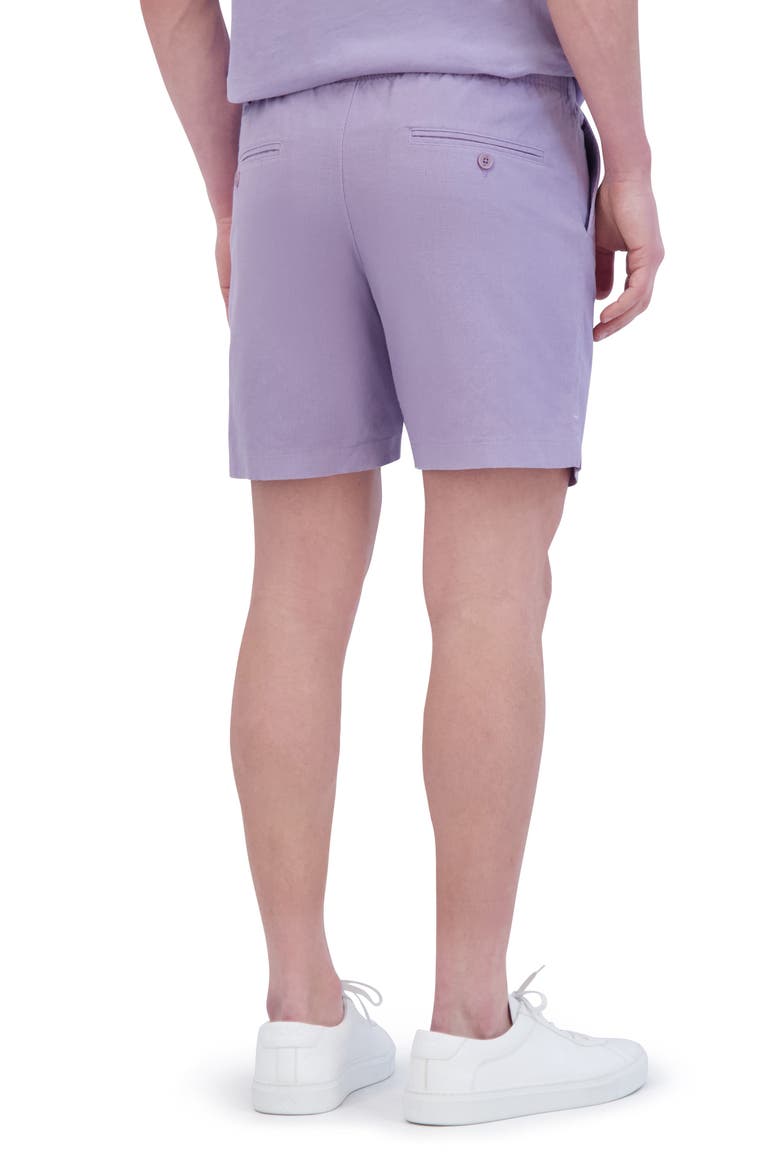 Essential Slim Fit Linen & Cotton Shorts, Alternate, color, WISTERIA