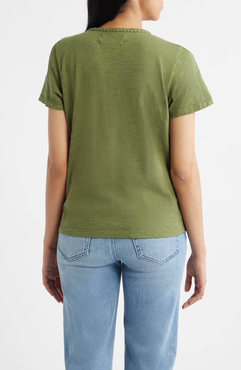CITY BLUES Braided Neck Relaxed Fit Cotton T-Shirt, Alternate, color, 