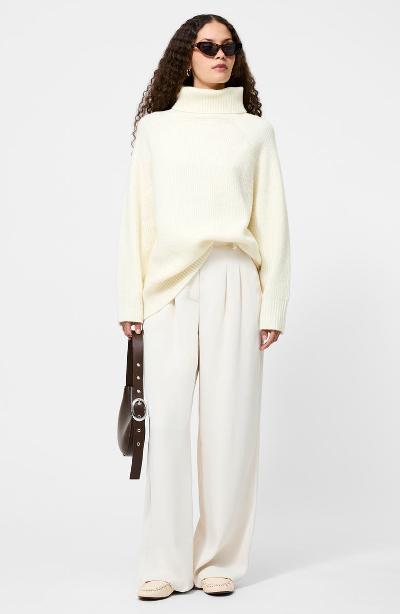 French Connection Emilia Oversize Turtleneck Sweater, Alternate, color, Porcelain Cream