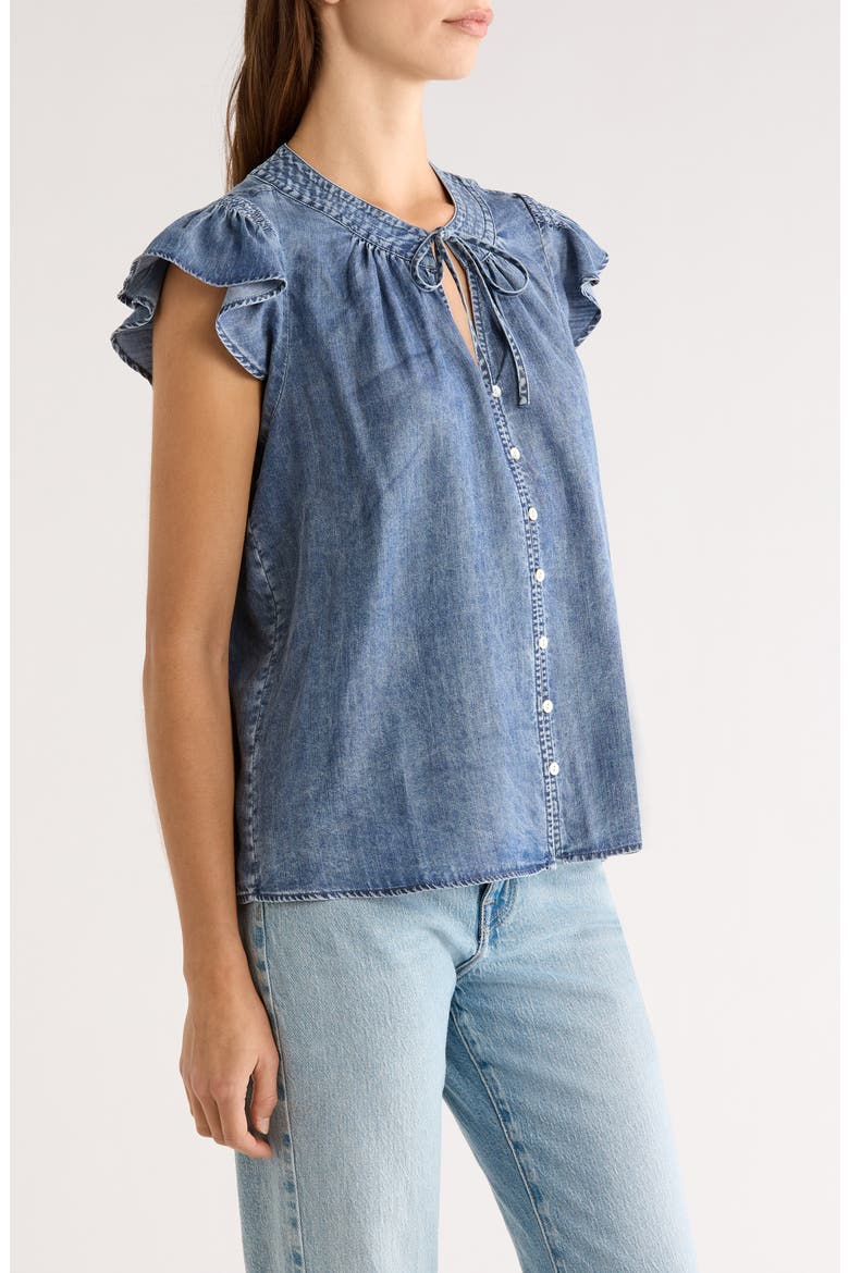 Aviva Chambray Button-Up Shirt, Alternate, color, BLUE RIDGE