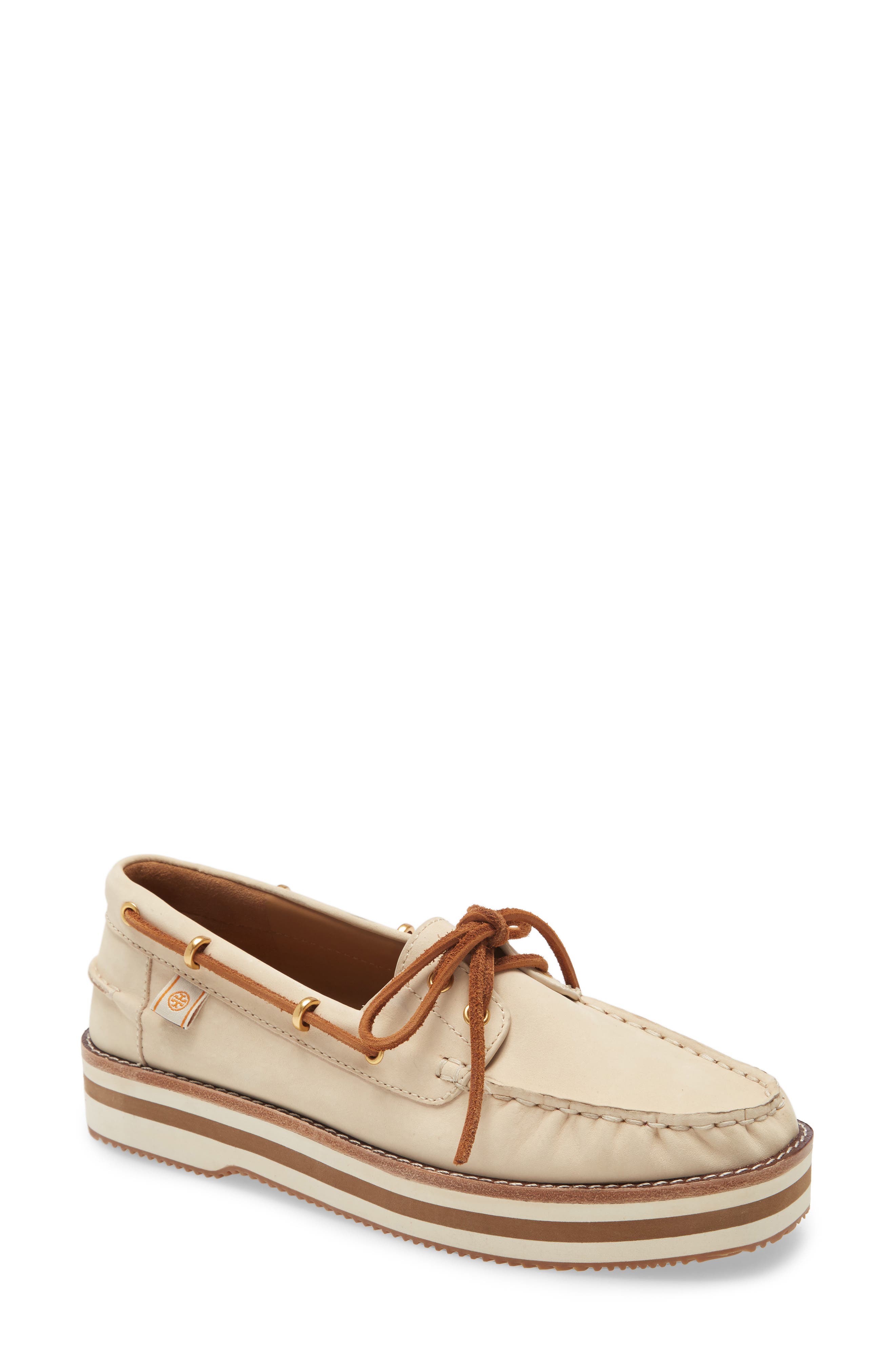 Joey Platform Boat Shoe, Main, color, NEW CREAM