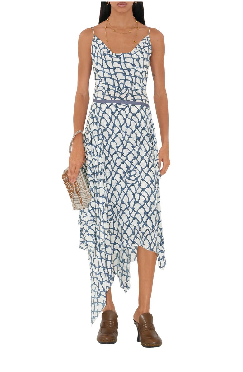 Burberry Knot Silk Skirt, Main, color, Pool