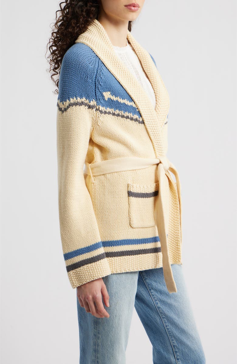 THE GREAT. & Stetson The Western Riding Cardigan, Alternate, color, Robin Blue