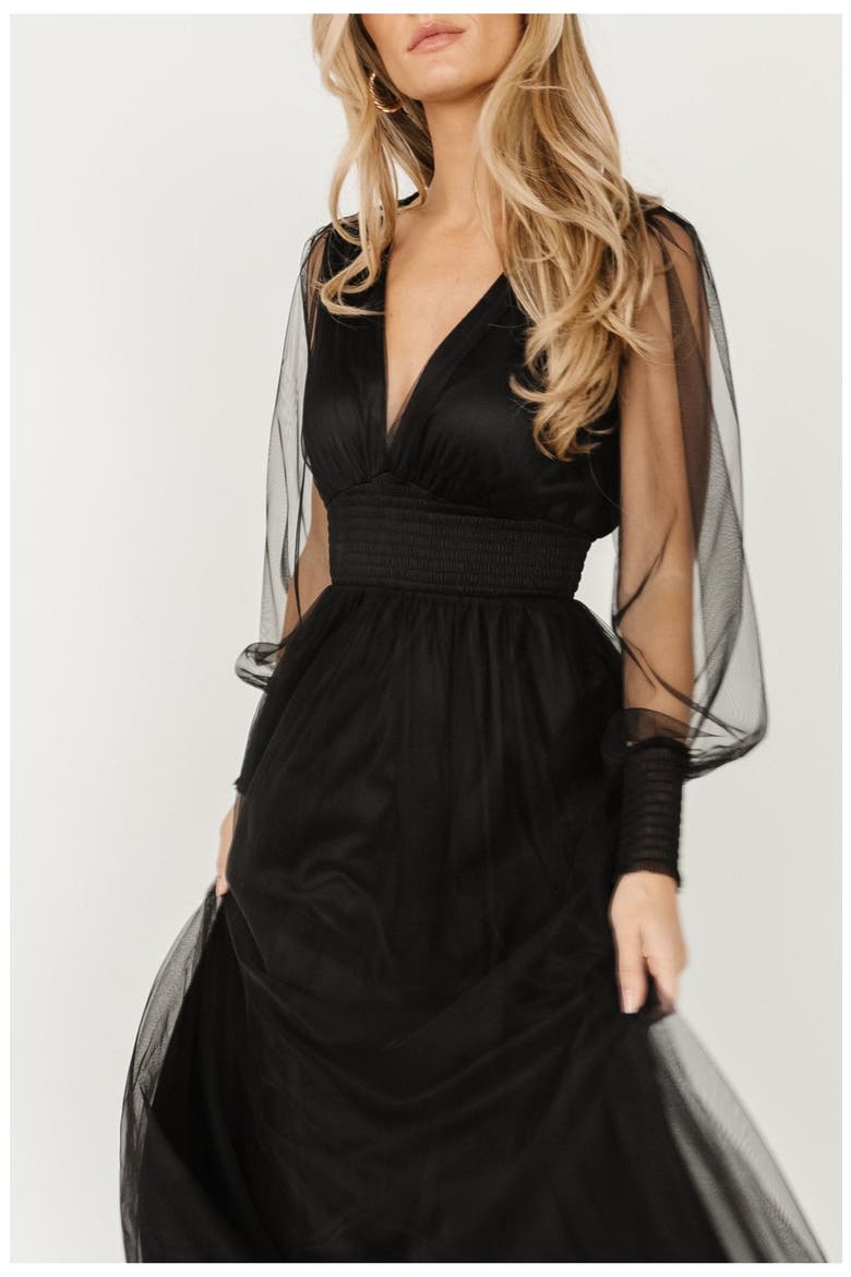 Layla Tulle Maxi Dress, Alternate, color, Black