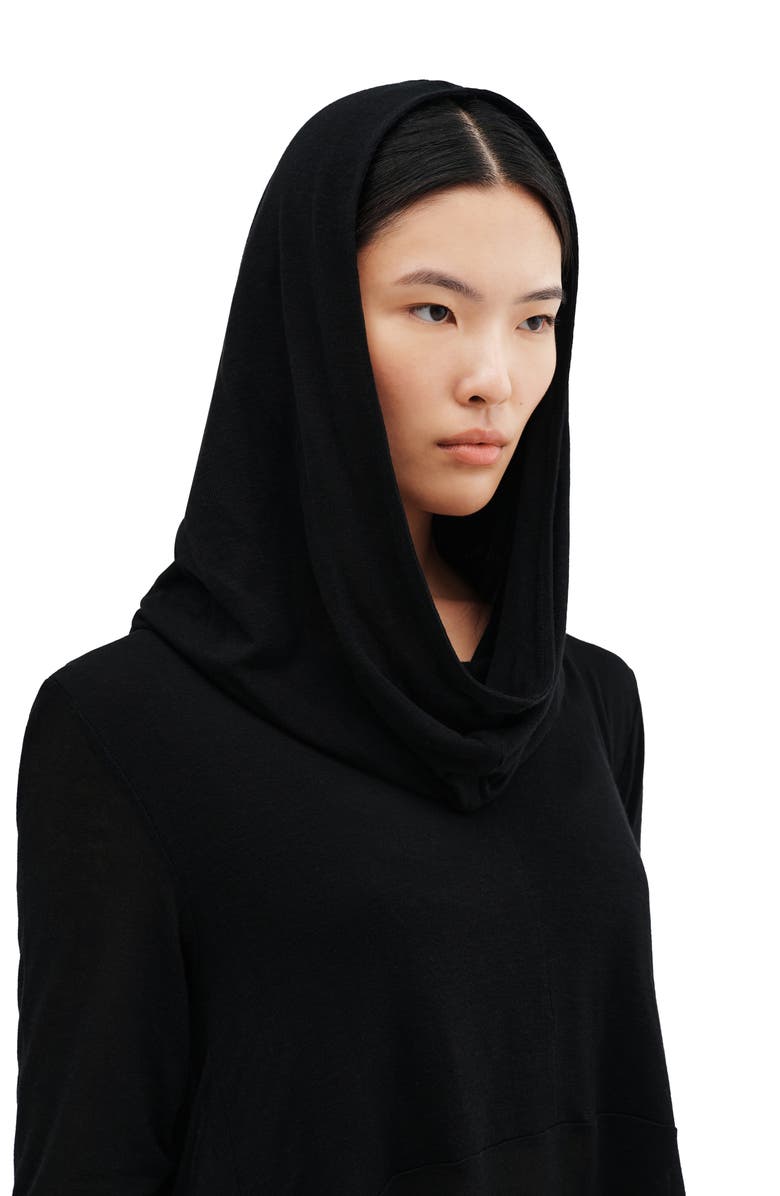 Two Lines by Marcella Berkeley Hooded Tunic Top, Alternate, color, Black