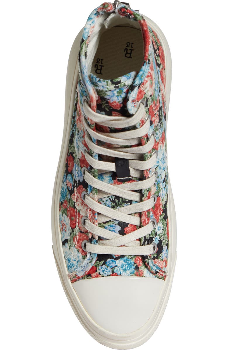 R13 Distressed Platform High Top Sneaker, Alternate, color,