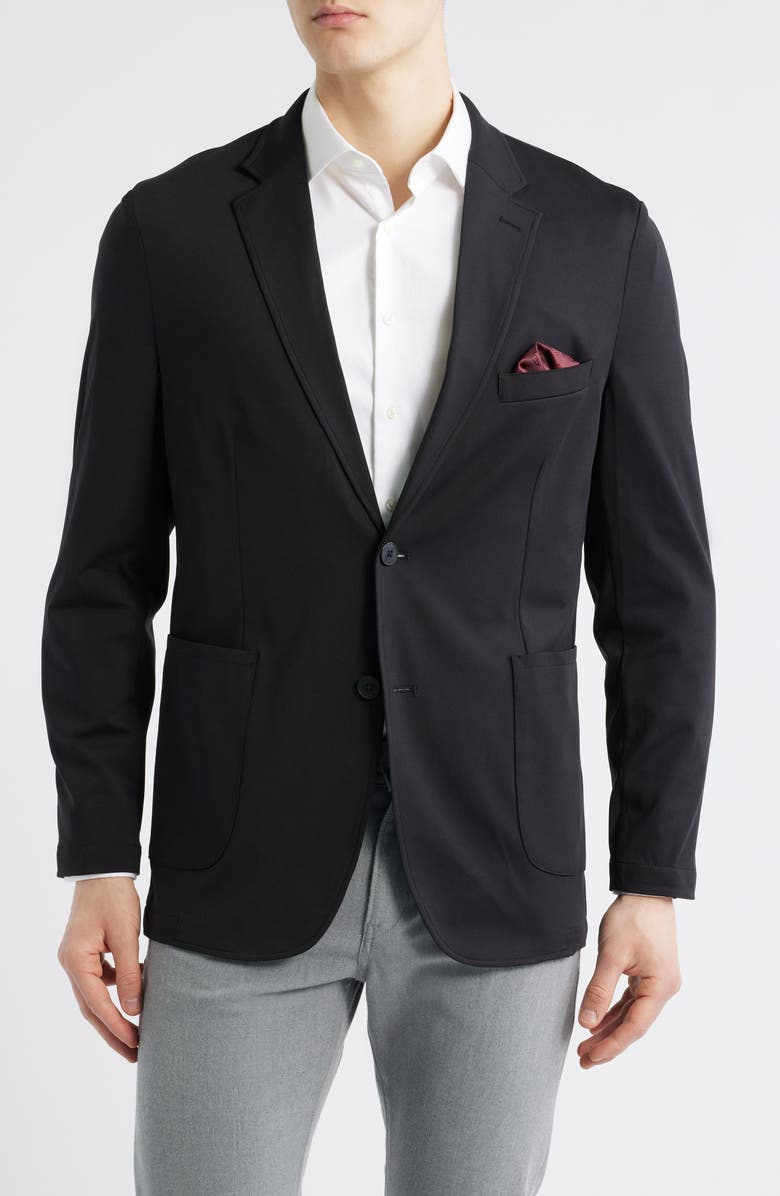 Johnston & Murphy XC Flex<sup>®</sup> Solid Knit Sport Coat, Main, color, Black