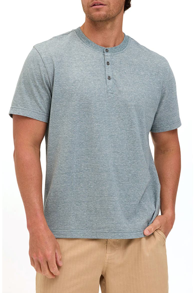 Carlos Short Sleeve Henley, Main, color, PEACOCK