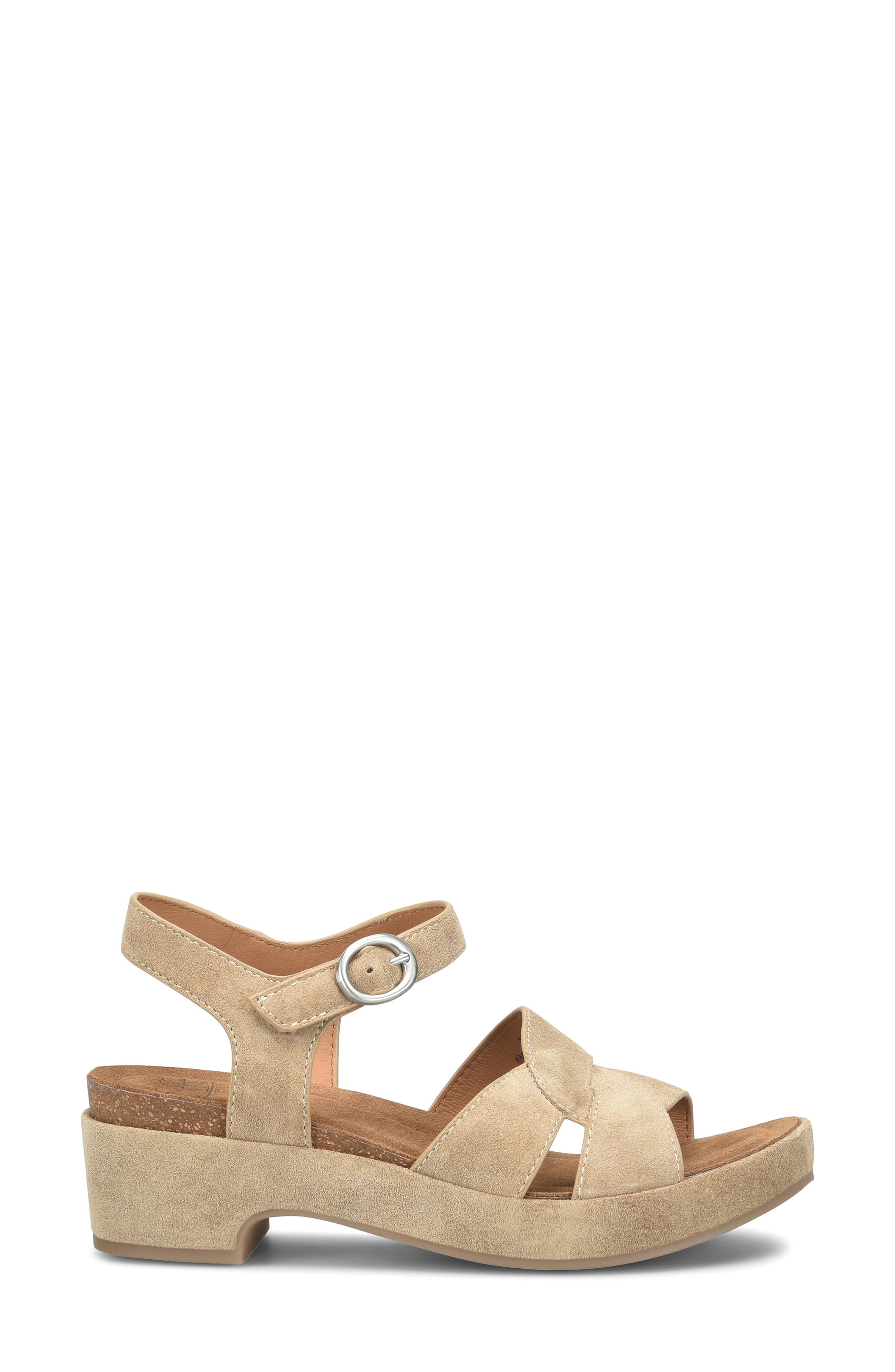 Capri Ankle Strap Platform Sandal, Alternate, color, BARLEY/ BARELY SUEDE