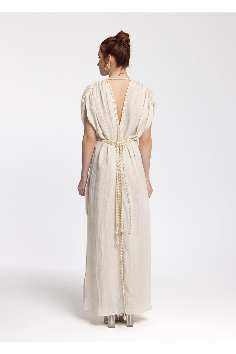 Helen 100% Cotton Muslin Gauze Maxi Dress, Alternate, color, Cream