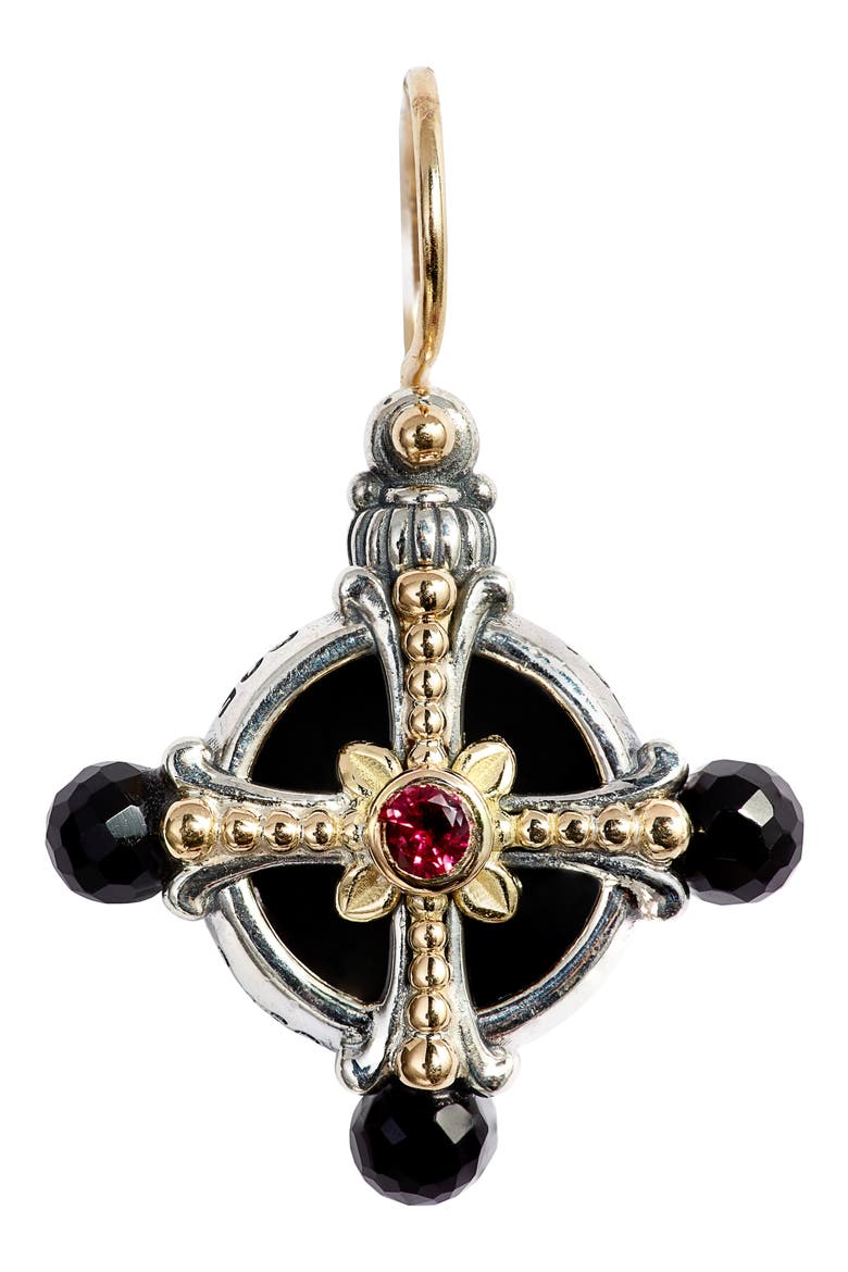 Calypso Cross Drop Earrings, Alternate, color, SILVER/ GOLD