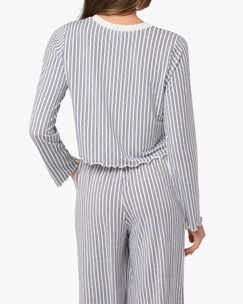 Weworewhat Boxy Crewneck Top In Lilac/drk Navy
