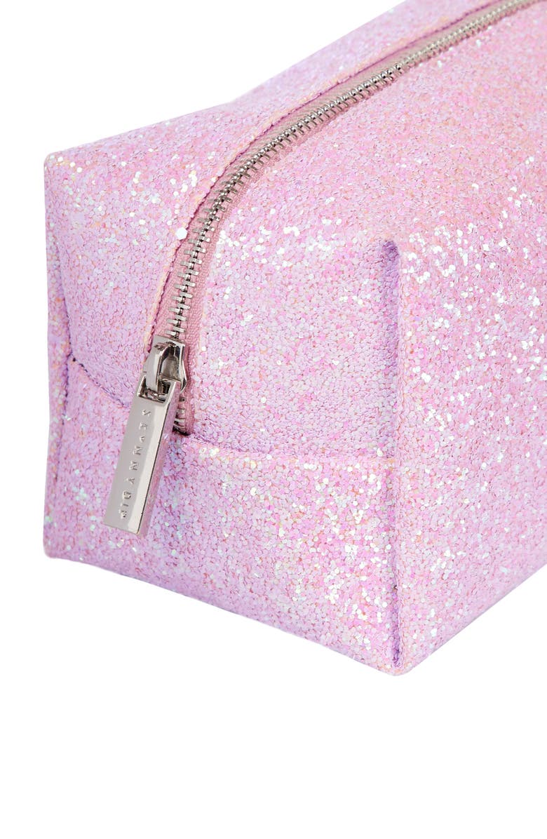 Skinnydip Skinny Dip Pink Glitsy Makeup Bag, Alternate, color,