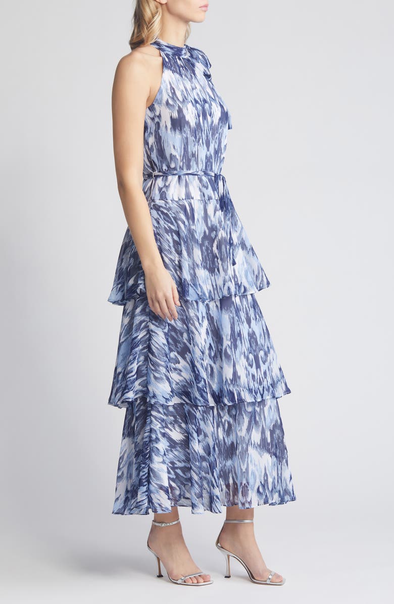 Tiered Tie Neck Maxi Dress