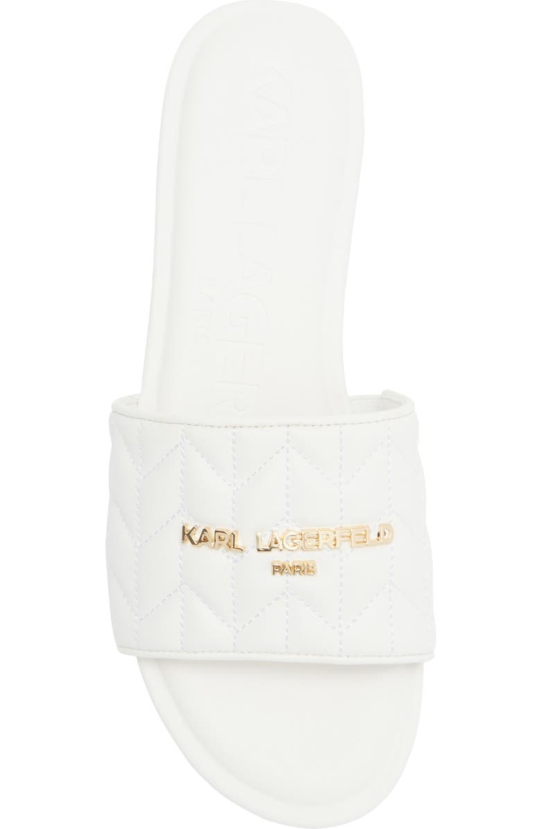 KARL LAGERFELD PARIS Cati Quilted Slide Sandal, Alternate, color, White