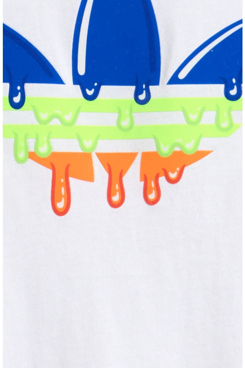 Kids' OG Drip Trefoil Logo Graphic T-Shirt, Alternate, color, WHITE