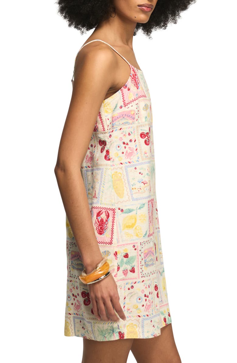 Lucky Brand Conversational Print Linen Blend Minidress, Alternate, color, Multi Postcard