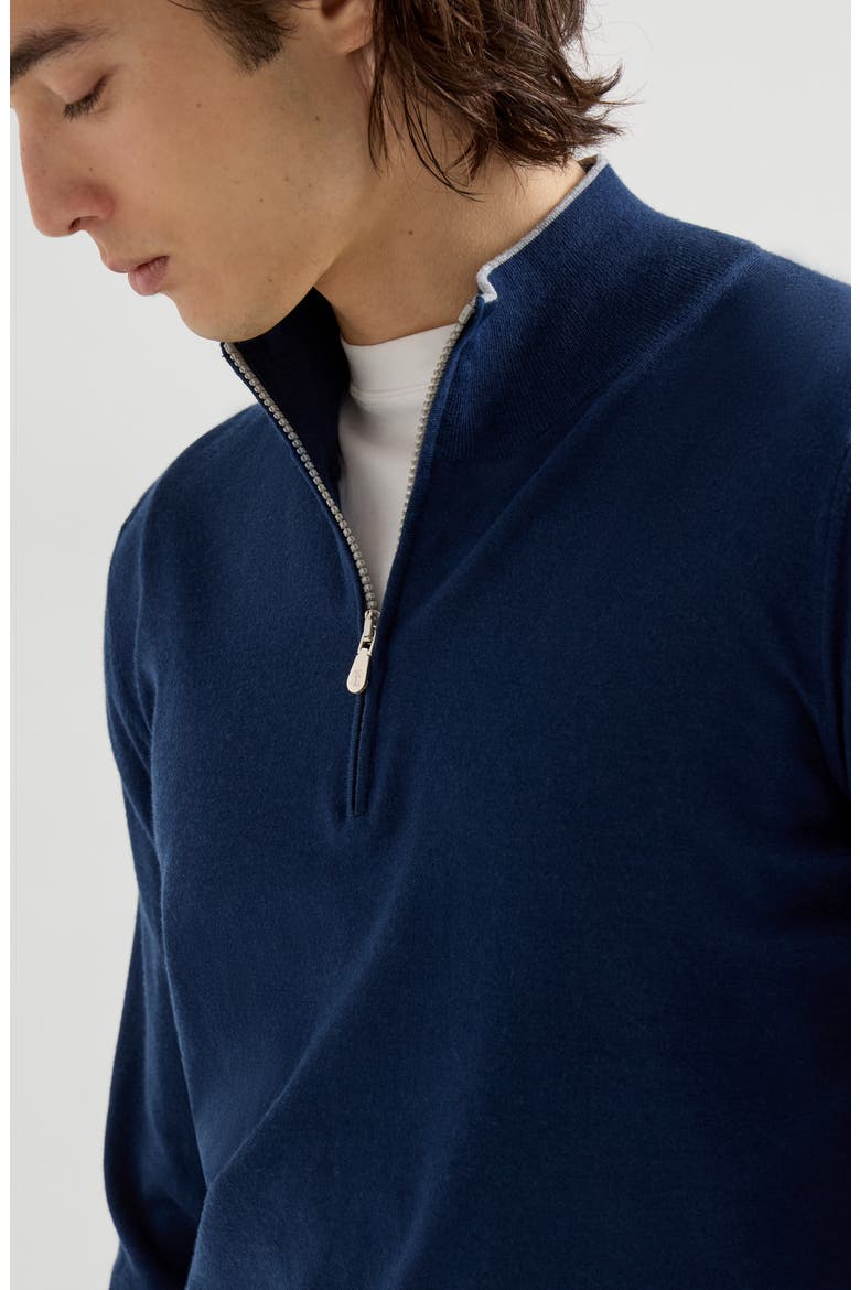 Cotton and cashmere lightweight sweater, Alternate, color, Avio Blue