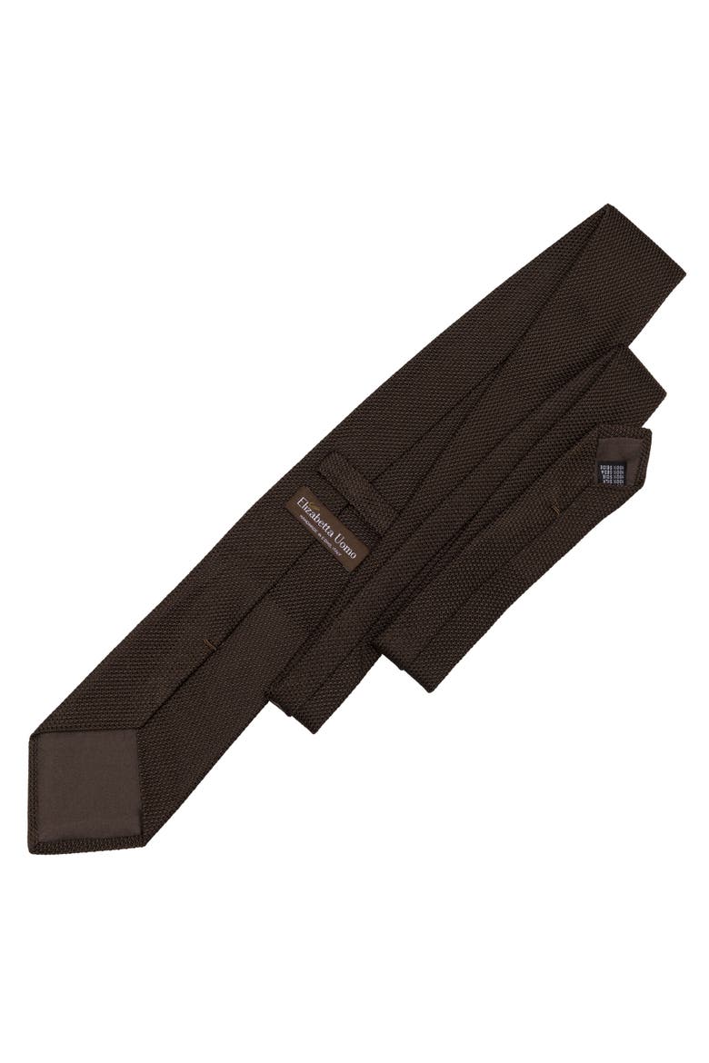 Mocha - Extra Long Silk Grenadine Tie for Men, Alternate, color, Dark Brown