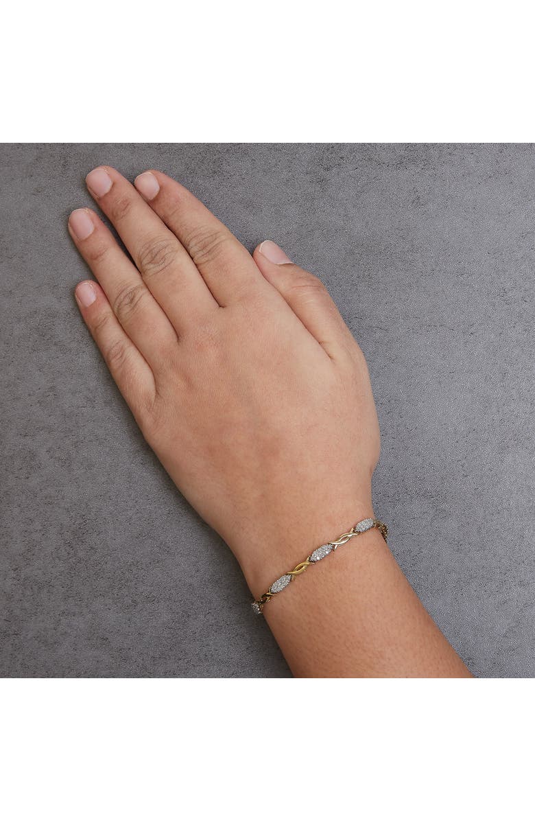 Haus of Brilliance 10K Yellow Gold 1.00 Cttw Round-Cut Diamond Spiral Link Bracelet, Alternate, color, Yellow