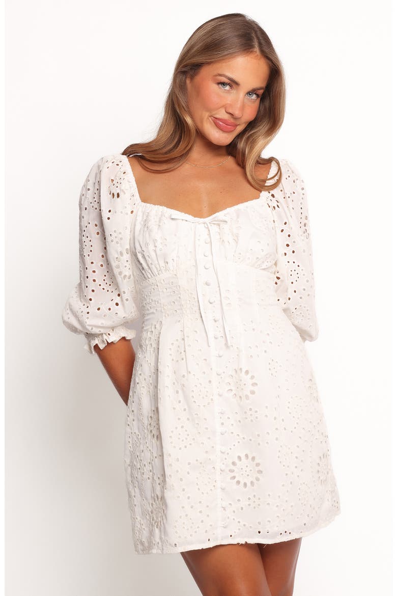 Solenne Embroidered Minidress, Alternate, color, IVORY FLORAL
