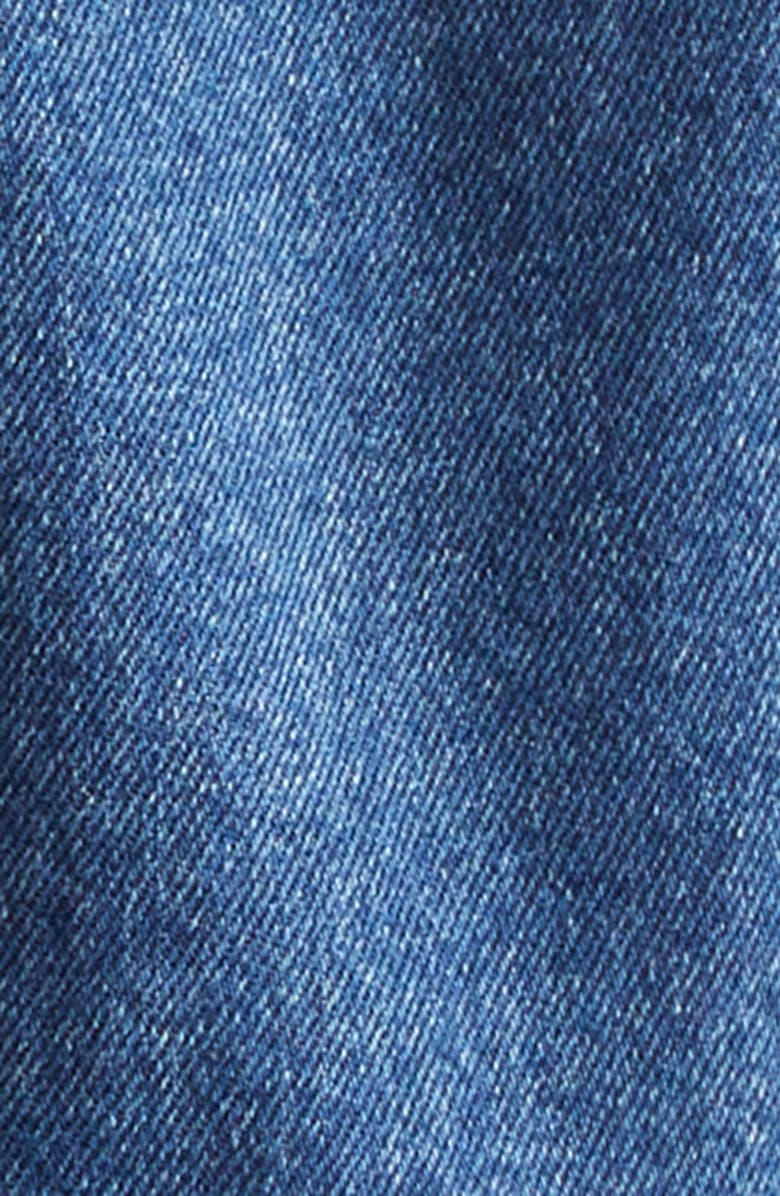 Balmain Crop Denim Jean Jacket, Alternate, color, 6Ex Bleu Jean Dark