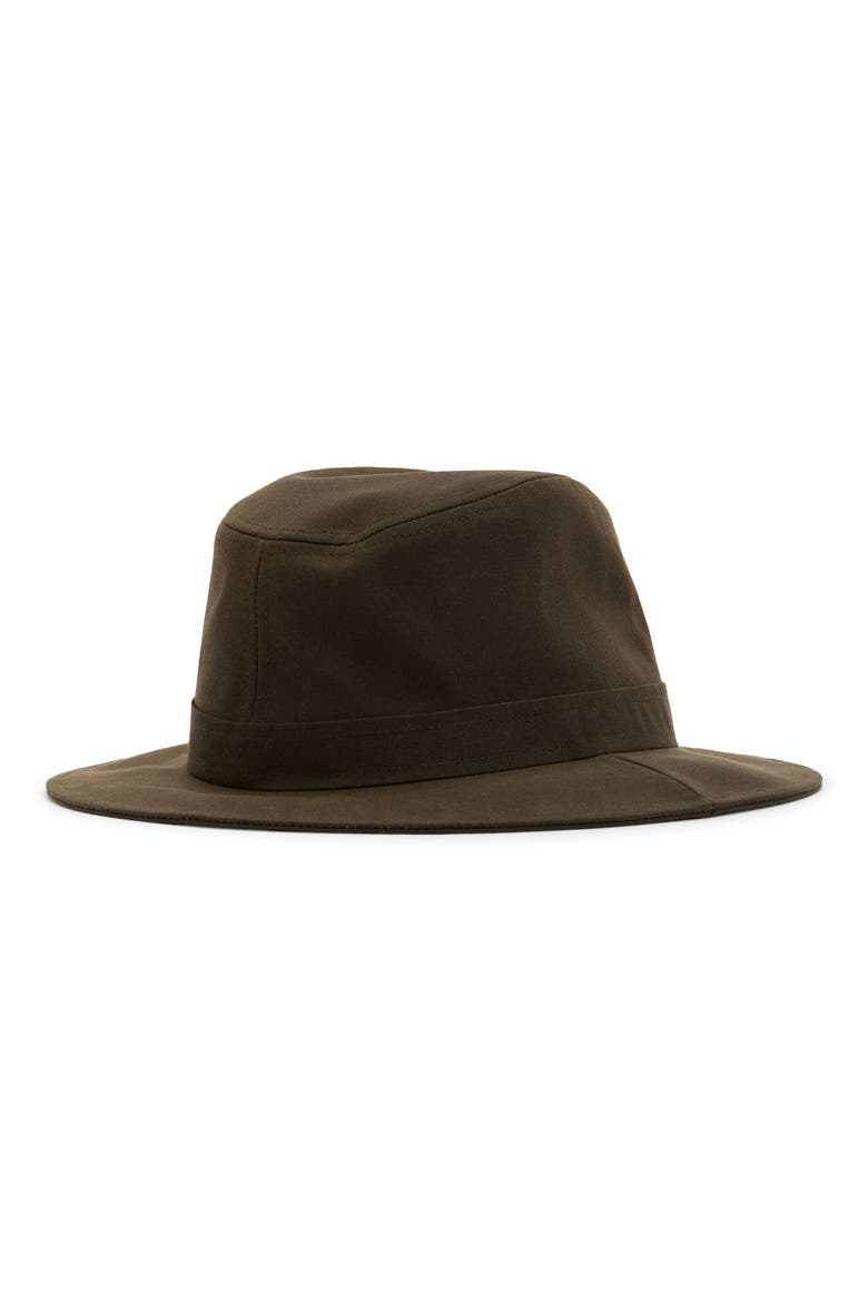 Vintage Waxed Cotton Fedora, Alternate, color, OLIVE
