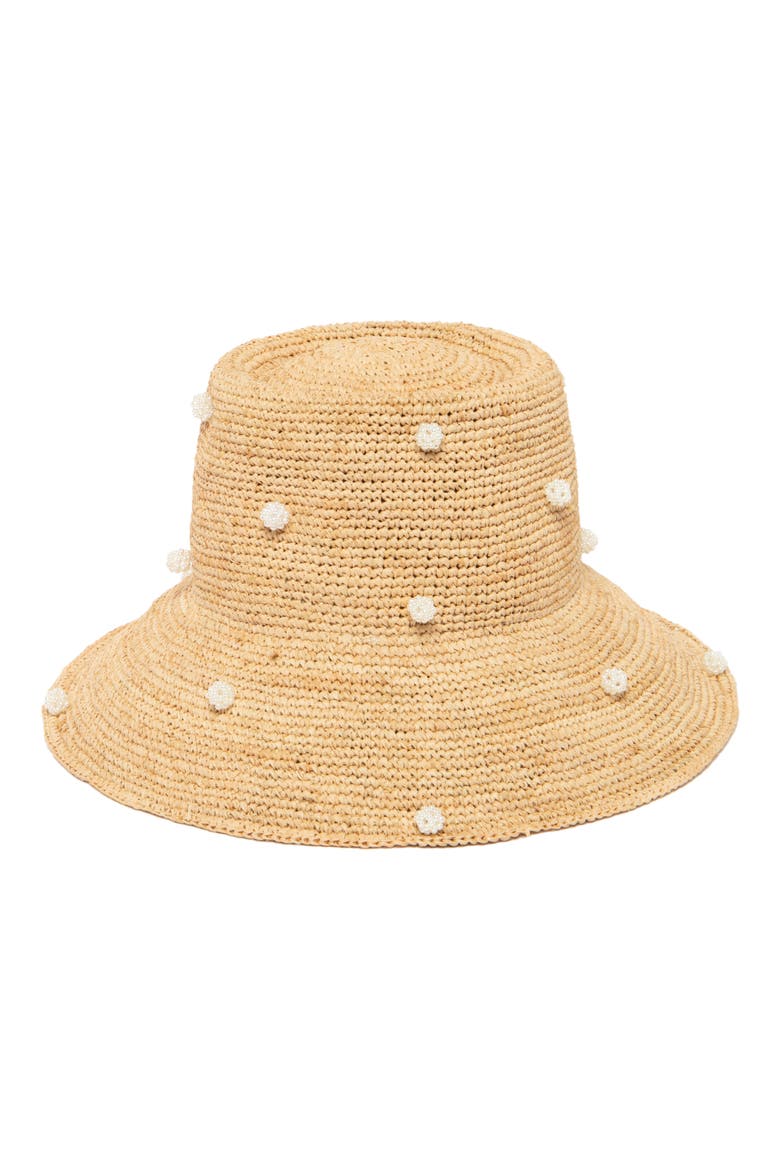 Perla Raffic Bucket Hat, Main, color, NATURAL