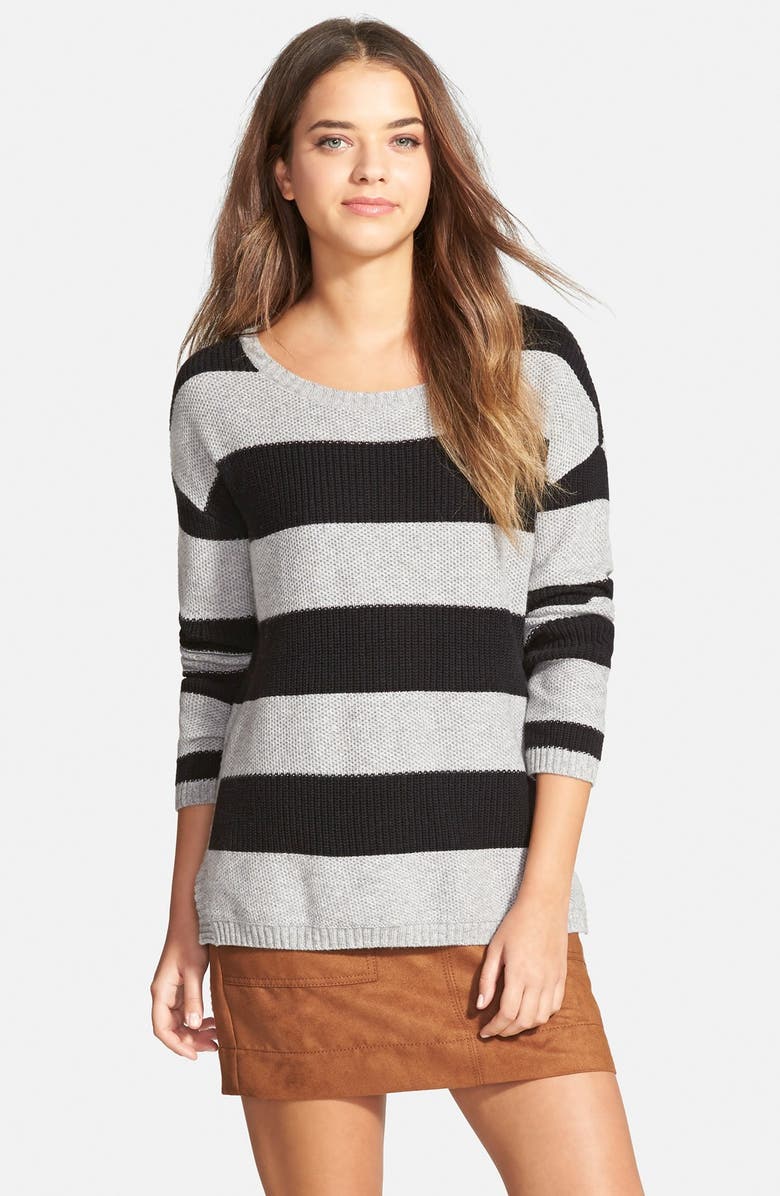 Hinge Faux Suede A-Line Miniskirt, Alternate, color,