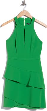 BCBG High Neck Tiered Minidress