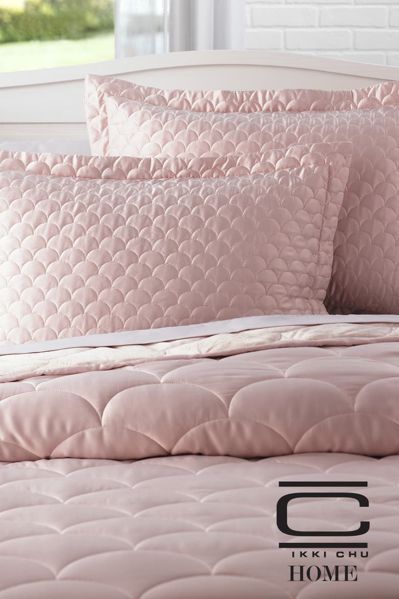 Nikki Chu Velvet/Satin Reversible Blanket, Alternate, color, ROSE