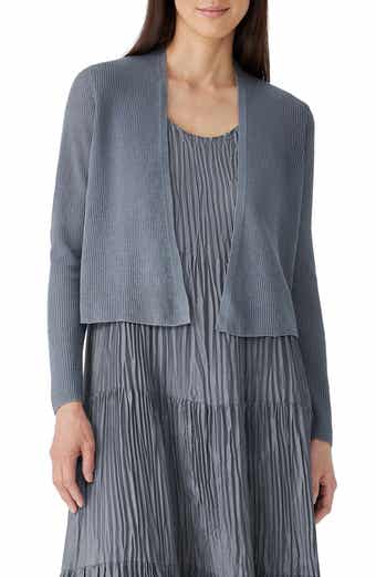 Eileen Fisher Ribbed Organic Linen & Cotton Cardigan