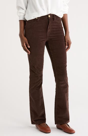 Dkny Jeans Cord High Waist Bootcut Jeans In Brown