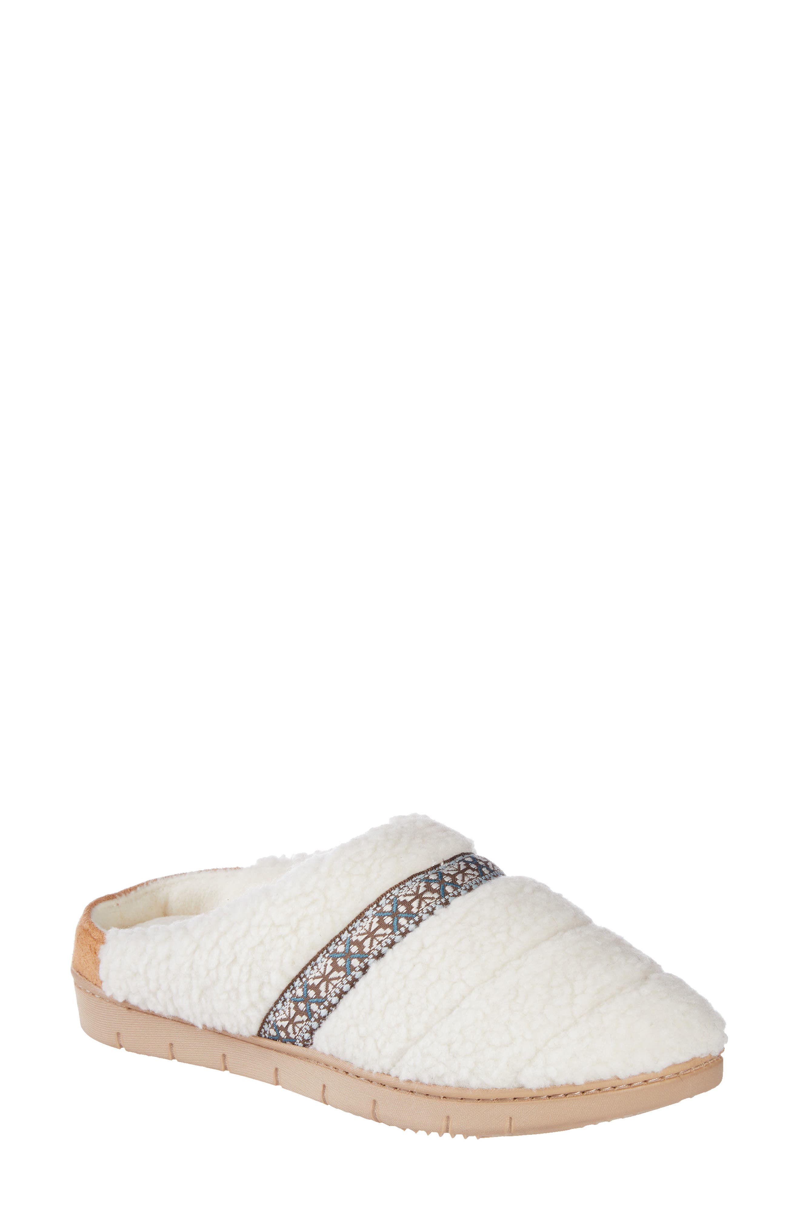 ISOTONER Clara Faux Shearling Slipper, Main, color, White