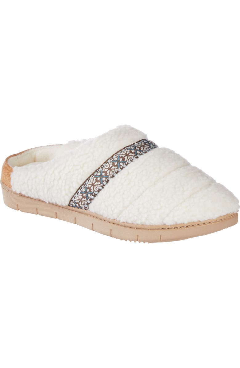 ISOTONER Clara Faux Shearling Slipper, Main, color, White