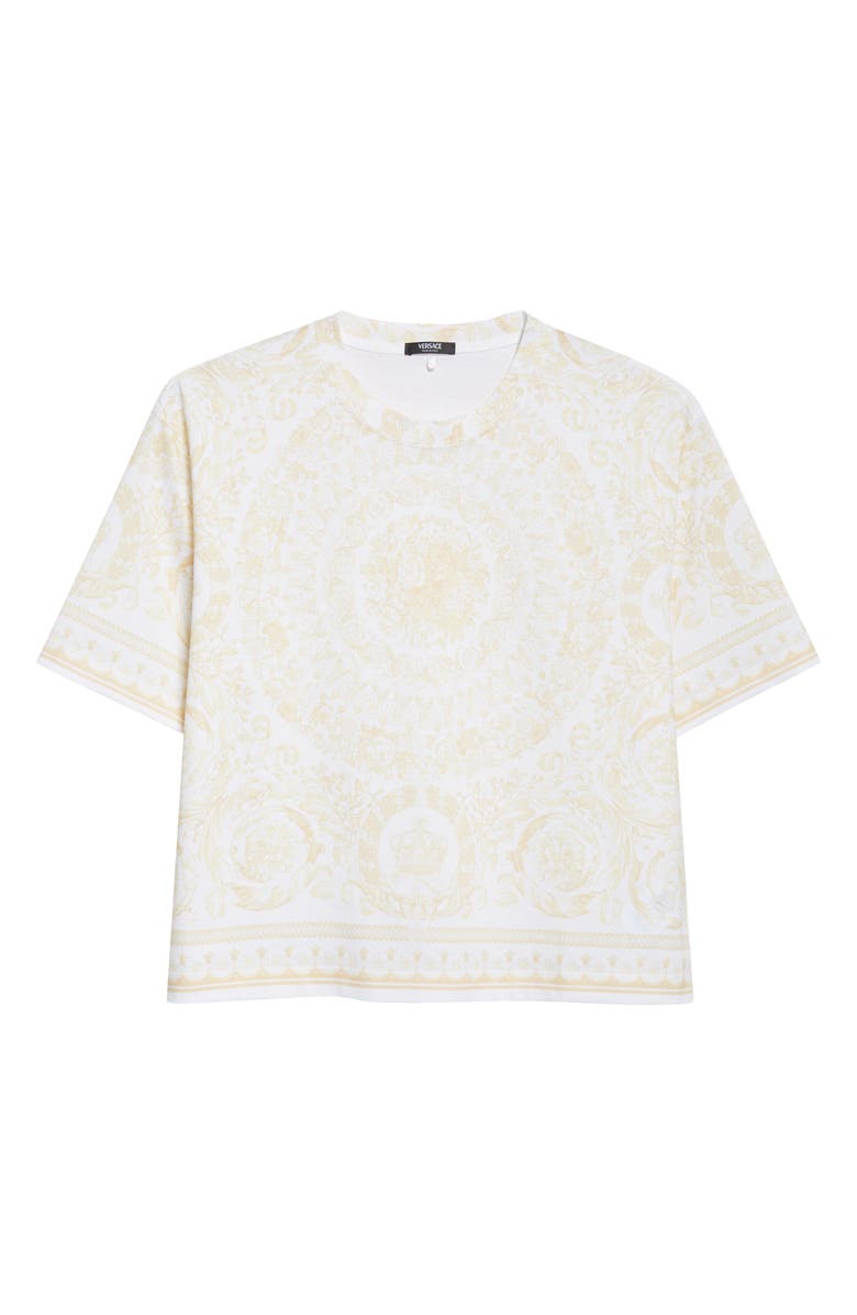 Versace Barocco Cotton Jersey T-Shirt, Main, color, Washed Out Gold