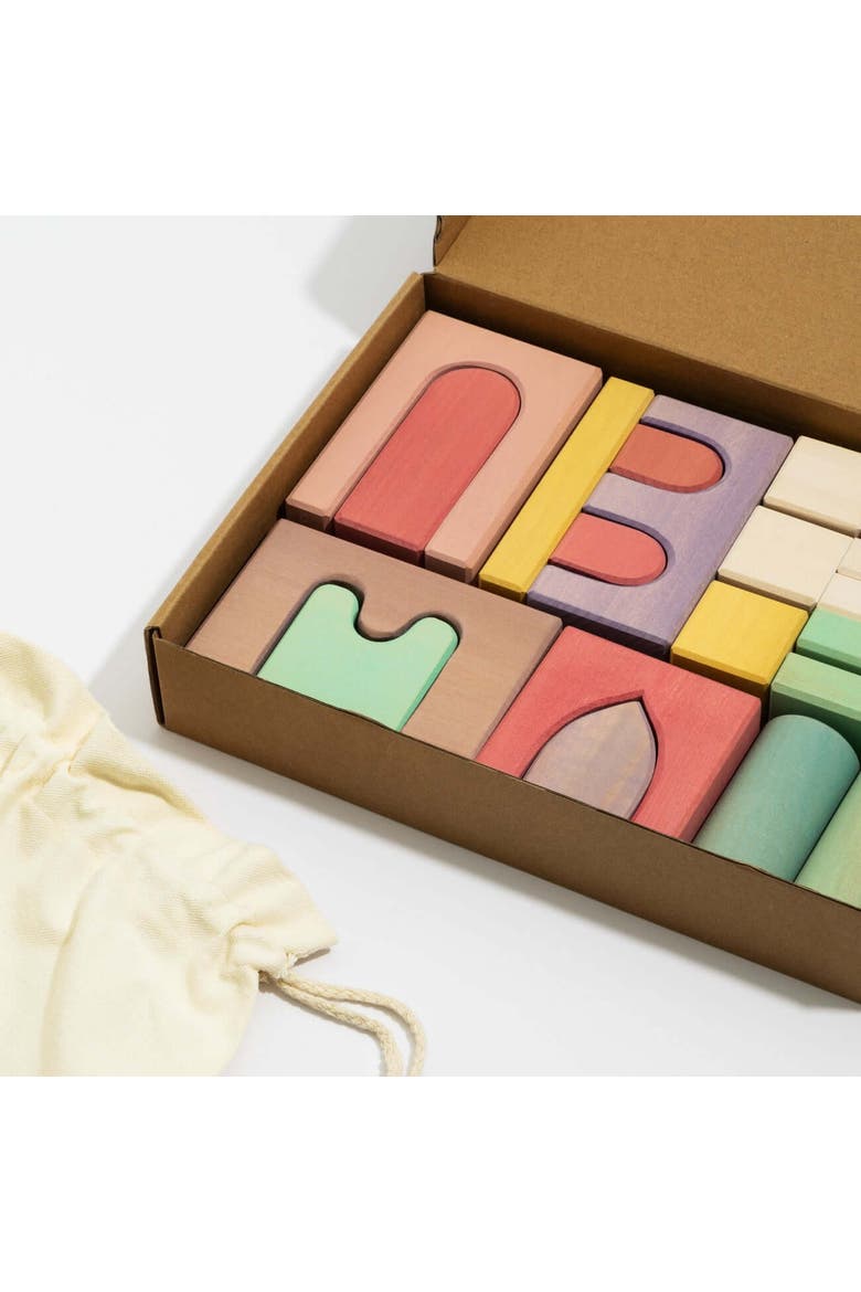 Karen Classic Wooden Building Block Set - 21 Pieces, Alternate, color, Easter