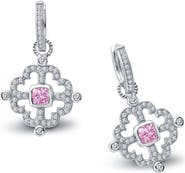 Lafonn Fleur de Lis Sunlight Platinum Bonded Sterling Silver Simulated Diamond Earrings