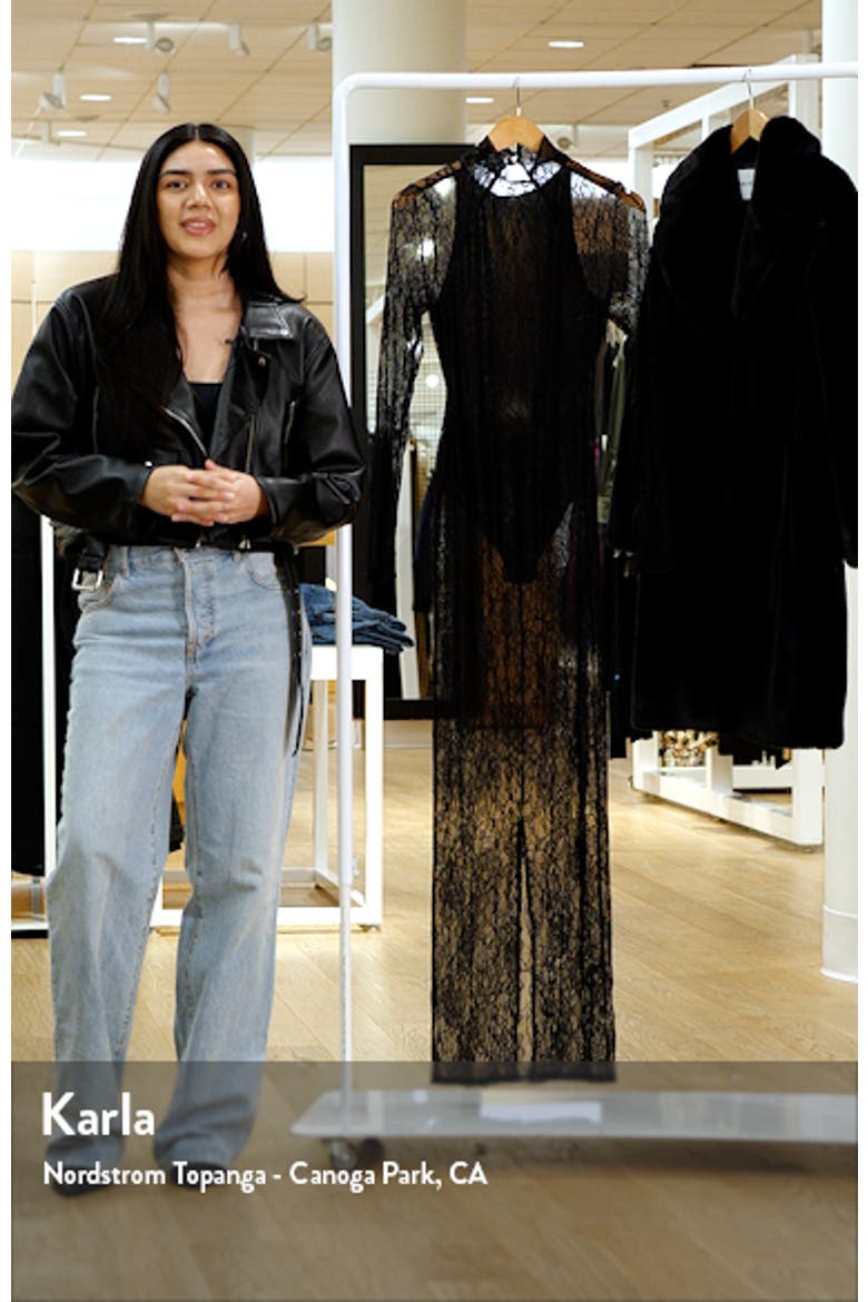 Long Sleeve Lace Overlay Body-Con Maxi Dress video