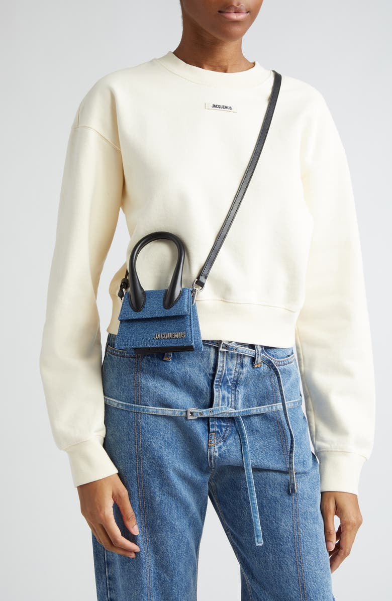 Jacquemus Le Chiquito Denim Crossbody Bag, Alternate, color,