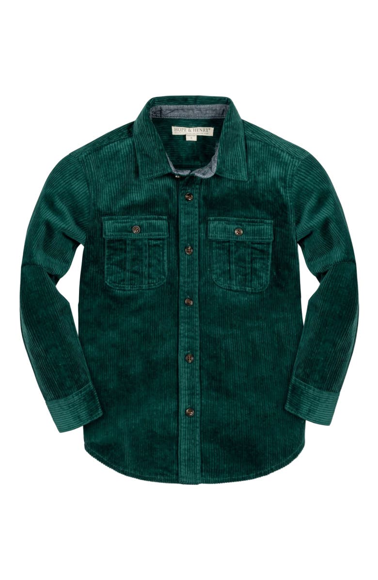 Hope & Henry Boys' Organic Corduroy Flap Pocket Shirt, Kids, Alternate, color, 
