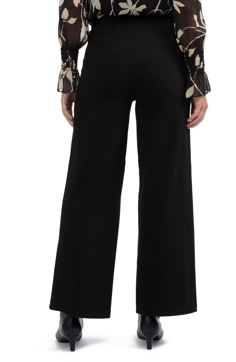 Ellen Tracy Sailor Wide Leg Pull-On Pants, Alternate, color, Black