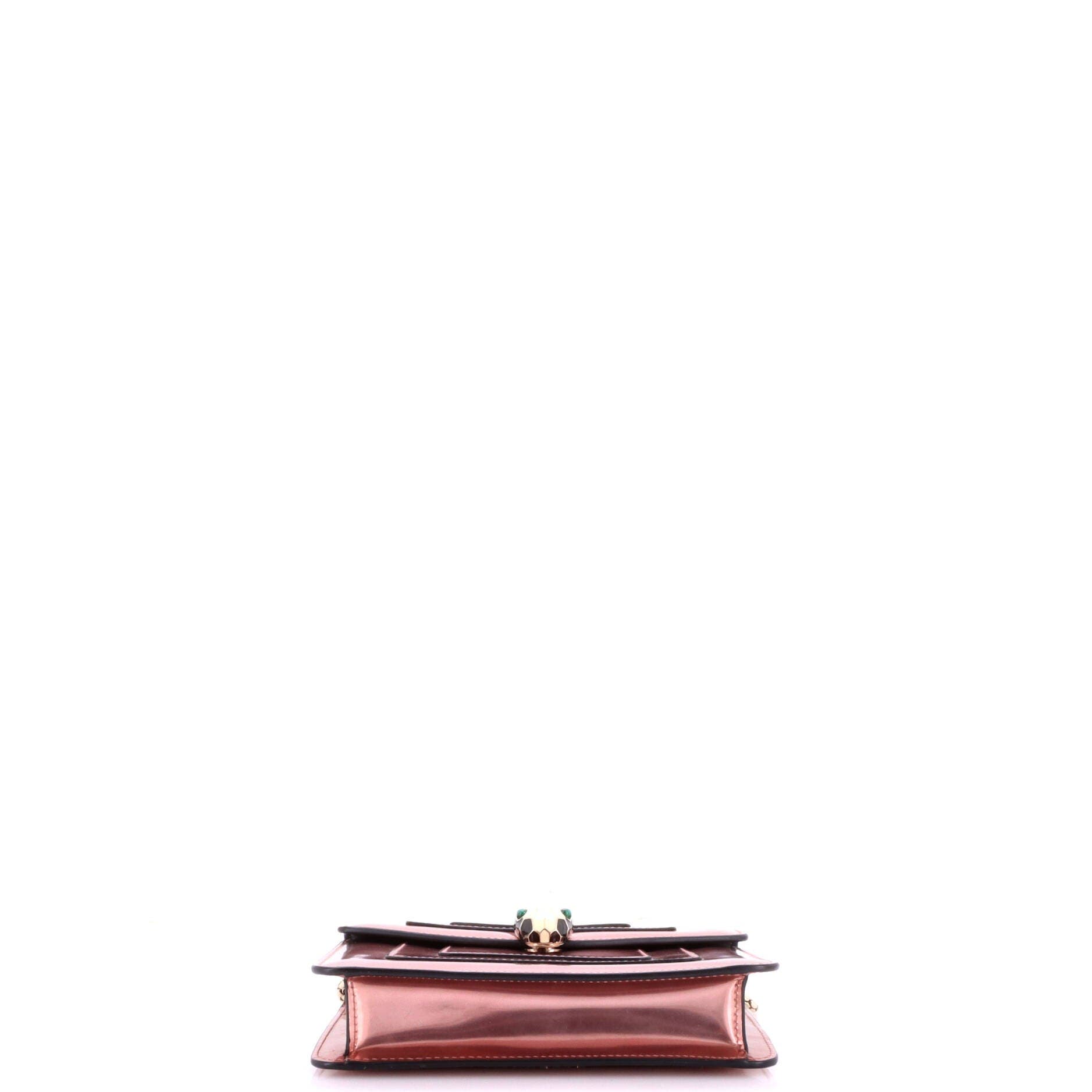 Serpenti Forever Square Shoulder Bag Metallic Leather Small, Alternate, color, Metallic Silver