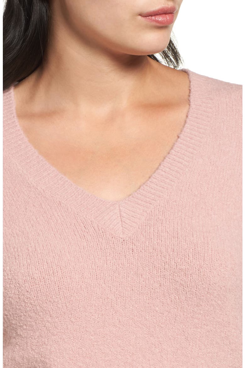 RAGLAN LACE UP SWEATER, Alternate, color, PINK ADOBE