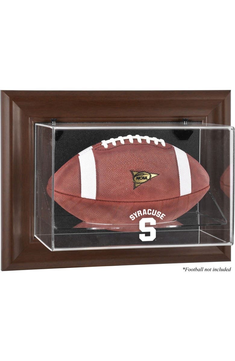 FANATICS AUTHENTIC Syracuse Orange Brown Framed (2015-Present Logo) Wall-Mountable Football Display Case, Main, color,